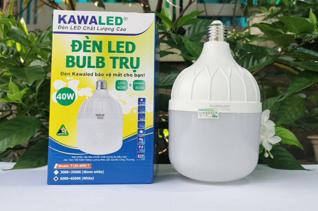 Đèn bulb trụ 40w ánh sáng trắng