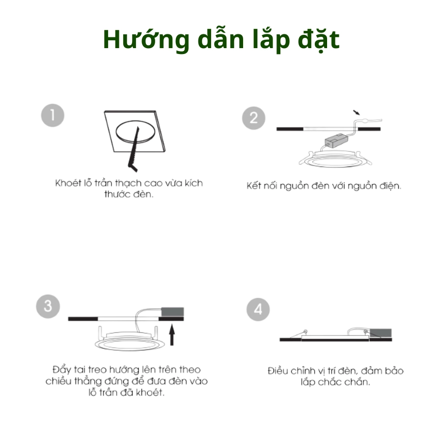 Hướng dẫn lắp đặt đèn LED âm trần DL đúng kỹ thuật
