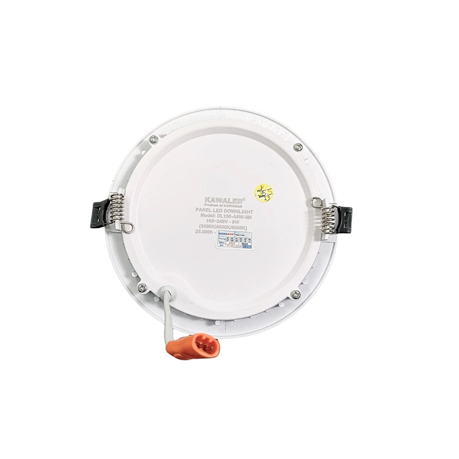 Đèn LED âm trần Kawaled 9W mặt sau và dây nguồn