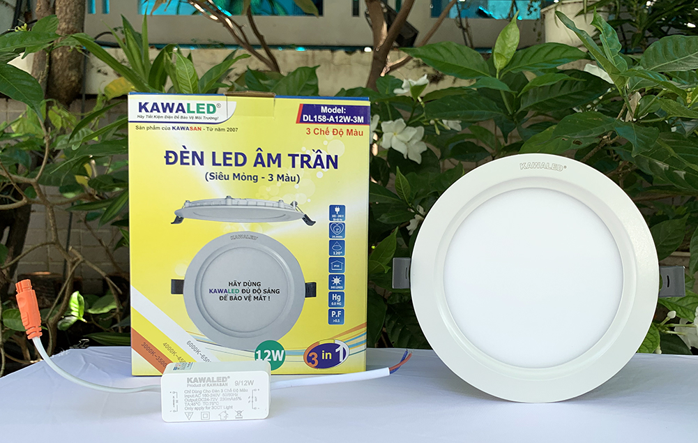 Đèn Led âm trần 3 chế độ màu 12w