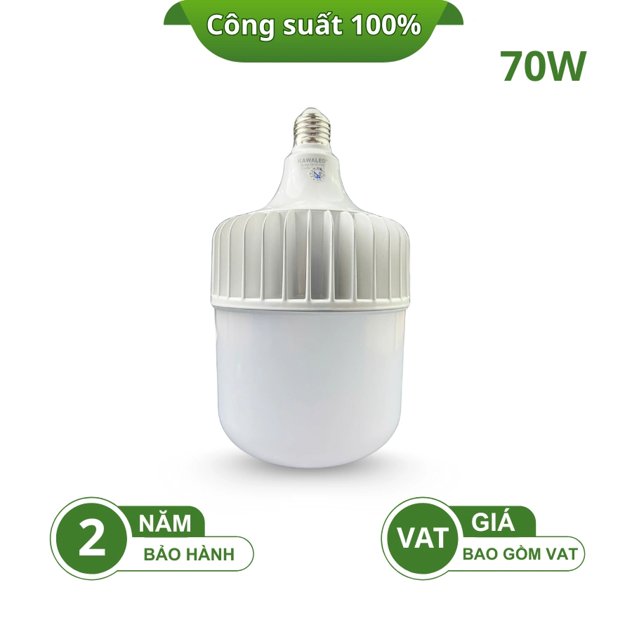 Bóng đèn LED bulb trụ nhôm Kawaled TN140-70W đui E27 tiết kiệm điện