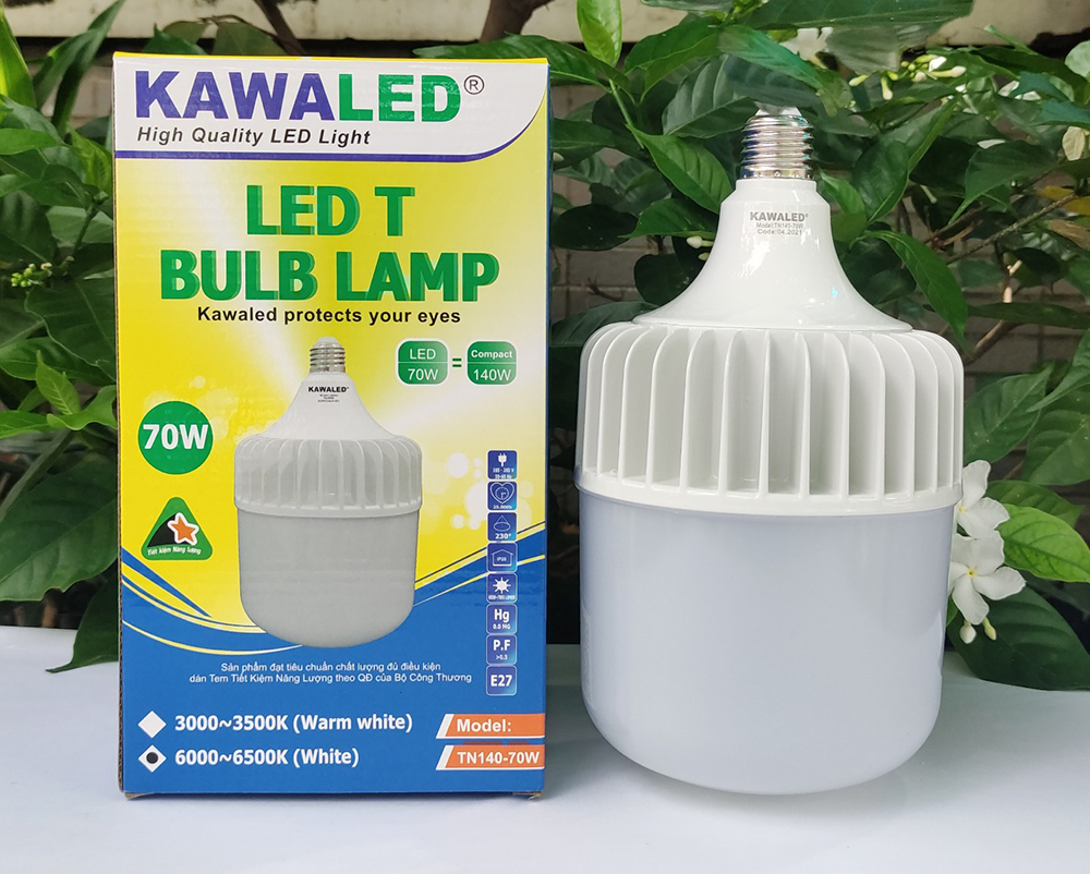 Đèn Led bulb trụ nhôm đúc TN140-70W Kawaled