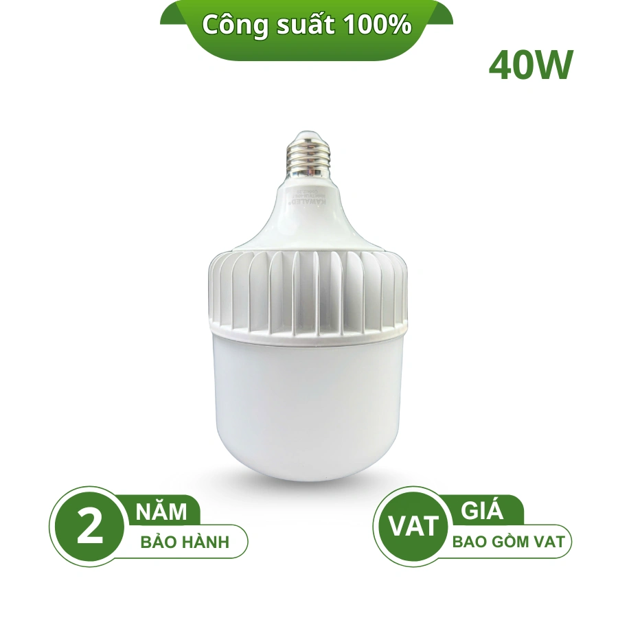 Đèn LED Kawaled TN120-40W với thông tin công suất, bảo hành và giá VAT