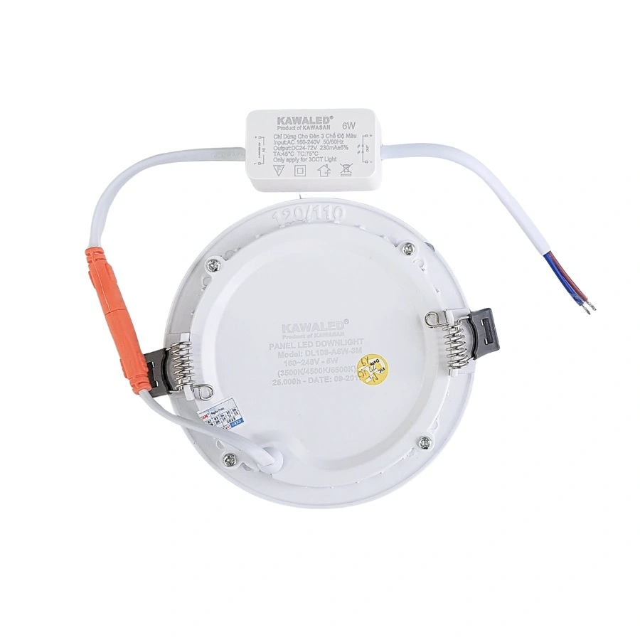 Mặt sau đèn LED DL108-A6W-3M 6W và bộ driver