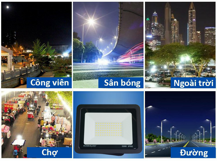 Đèn Led ngoài trời chống nước được ứng dụng rộng rãi nhiều khu vực