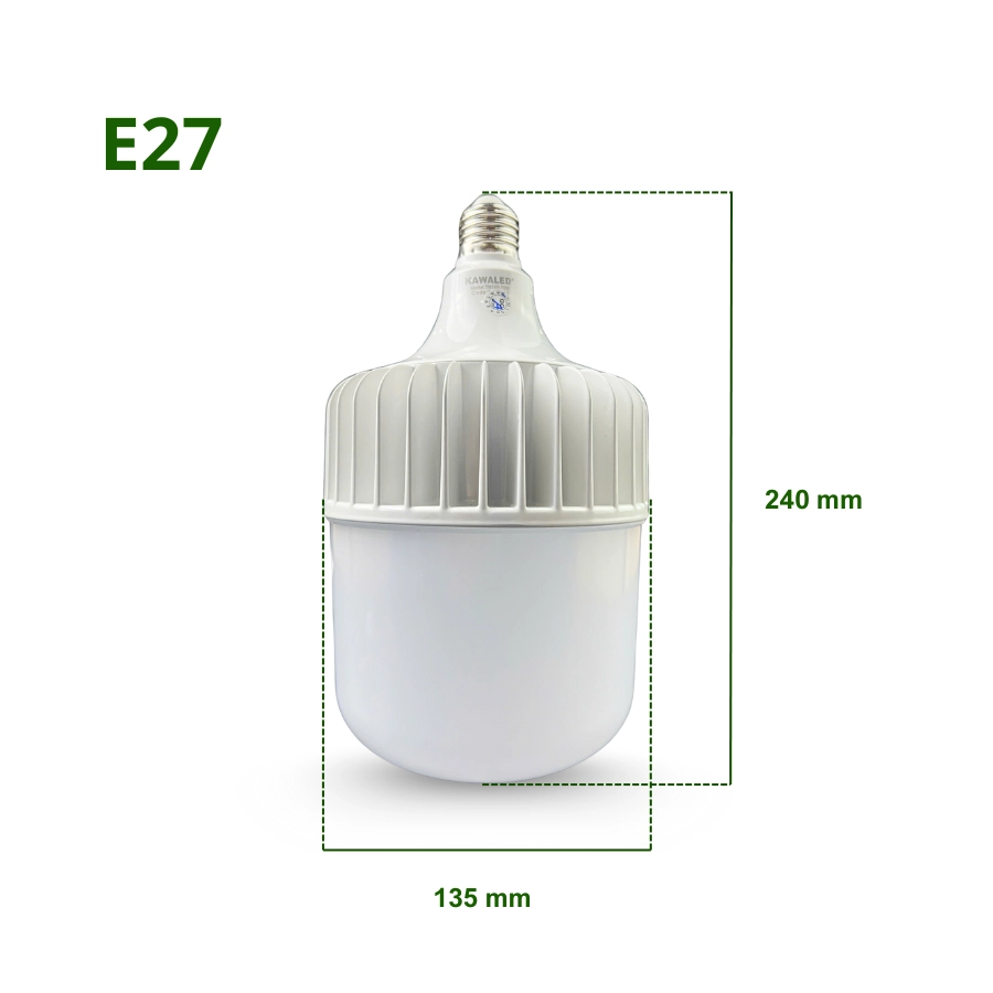 Kích thước đèn LED bulb nhôm TN140-70W đui E27