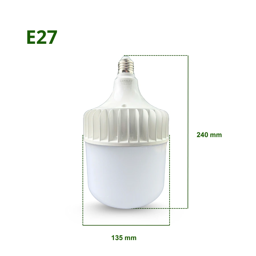 Kích thước đèn LED bulb Kawaled TN140-50W với đui E27