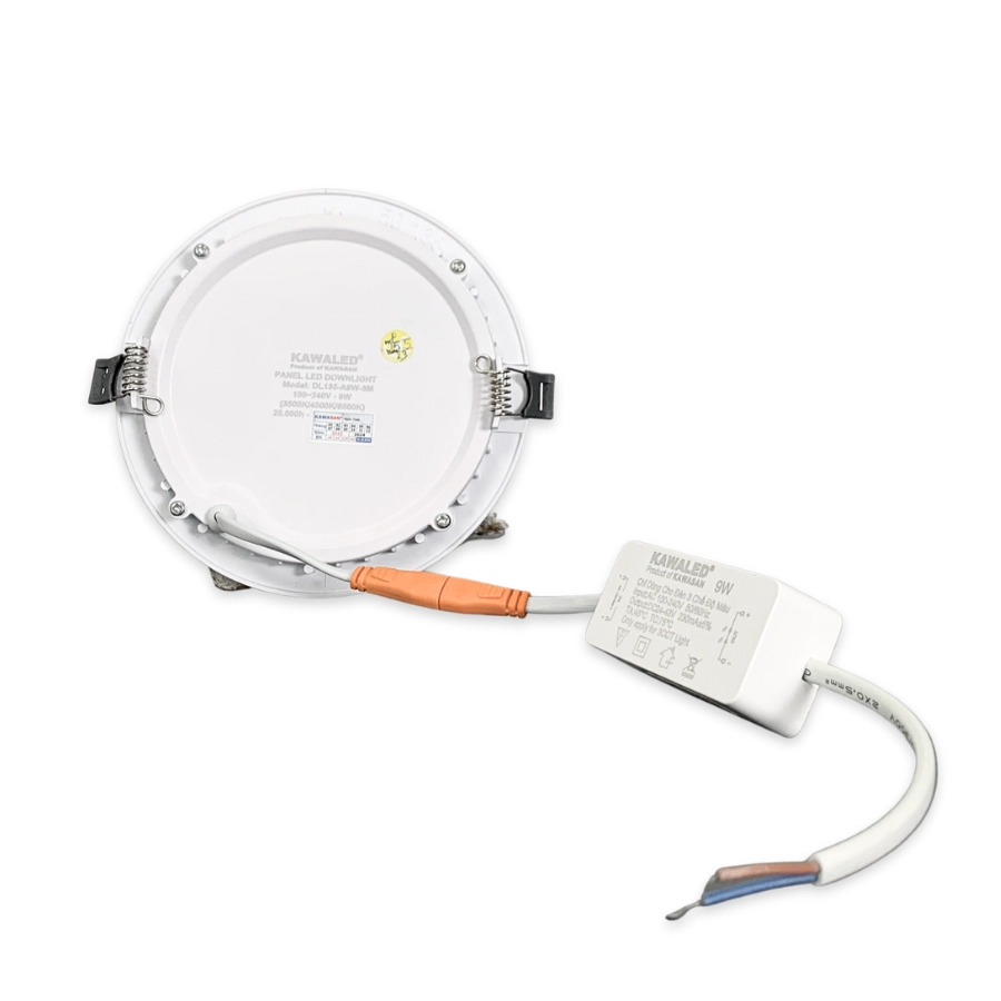 Mặt sau đèn LED âm trần DL135-A9W-3M có driver nối