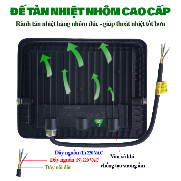 Đế tản nhiệt nhôm cao cấp giúp thoát khí tản nhiệt tốt hơn