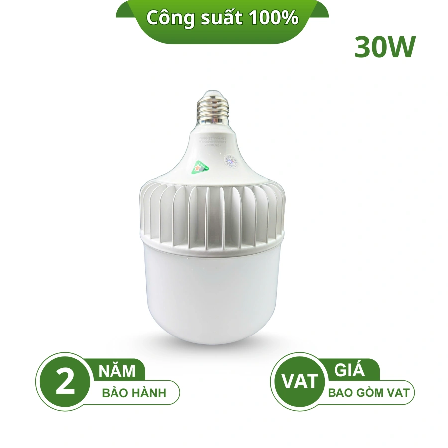 Bóng đèn LED bulb trụ TN100 30W đui E27 Kawaled ánh sáng trắng vàng