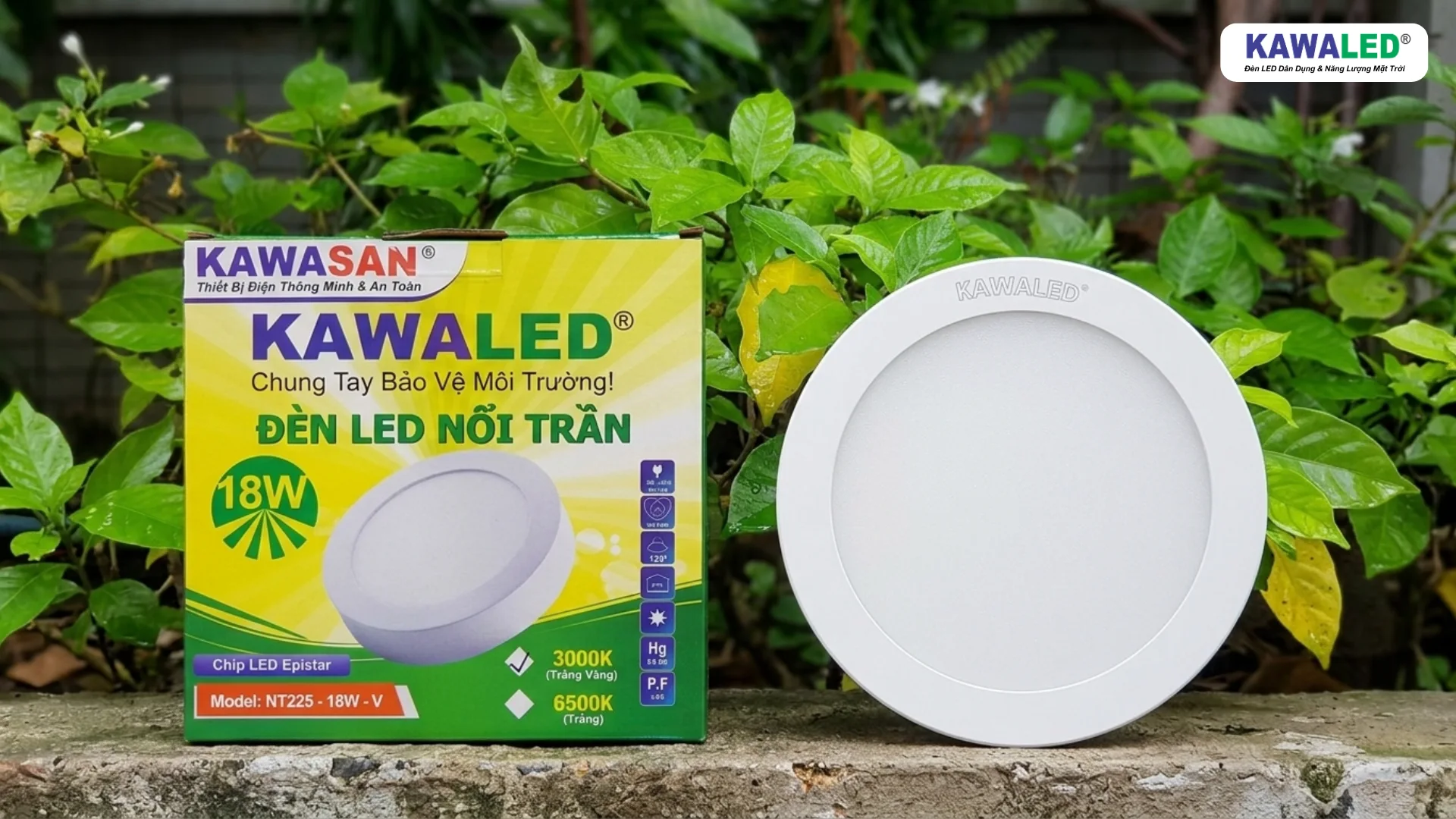 Đèn LED nổi trần tròn NT225-18W KAWALED