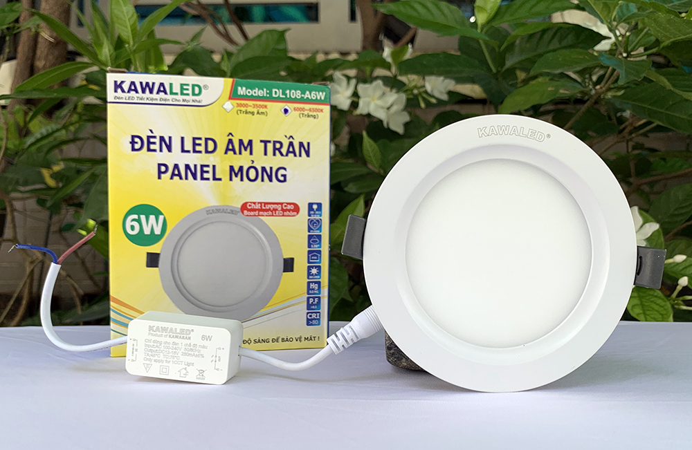 Đèn led âm trần giật cấp 1 màu giật cấp