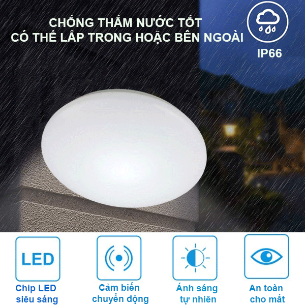 Chỉ số IP66 chống thấm nước cực tốt