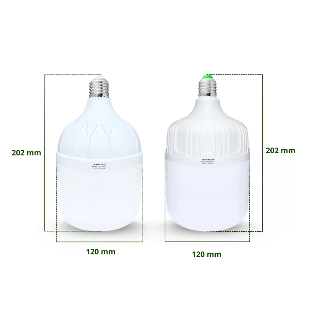 Kích thước bóng đèn trụ T120-40W Kawaled – bóng đèn led 40w