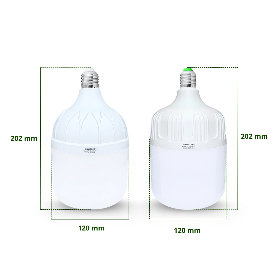 Kích thước bóng đèn trụ T120-40W Kawaled – bóng đèn led 40w