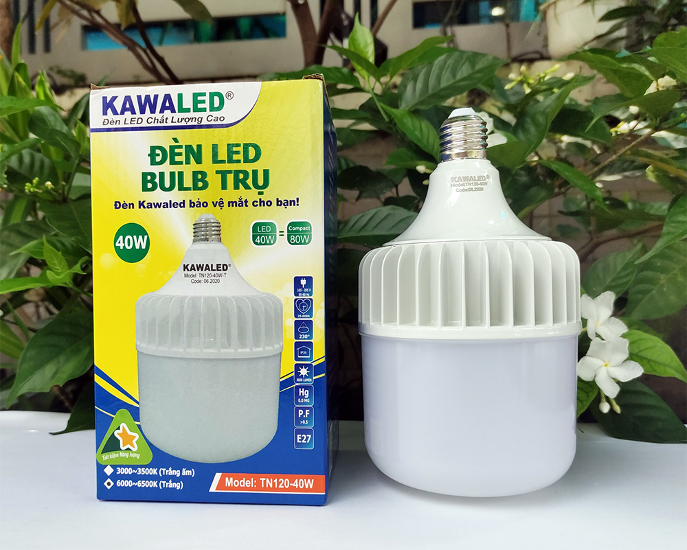 Đèn Led bulb trụ nhôm đúc TN120-40W Kawaled