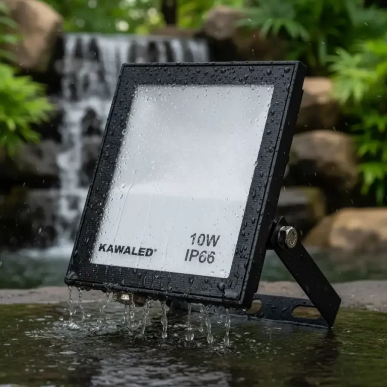 Đèn pha led 10W IP66 chống nước, hoạt động ổn định dưới mưa hoặc khu vực ẩm ướt ngoài trời