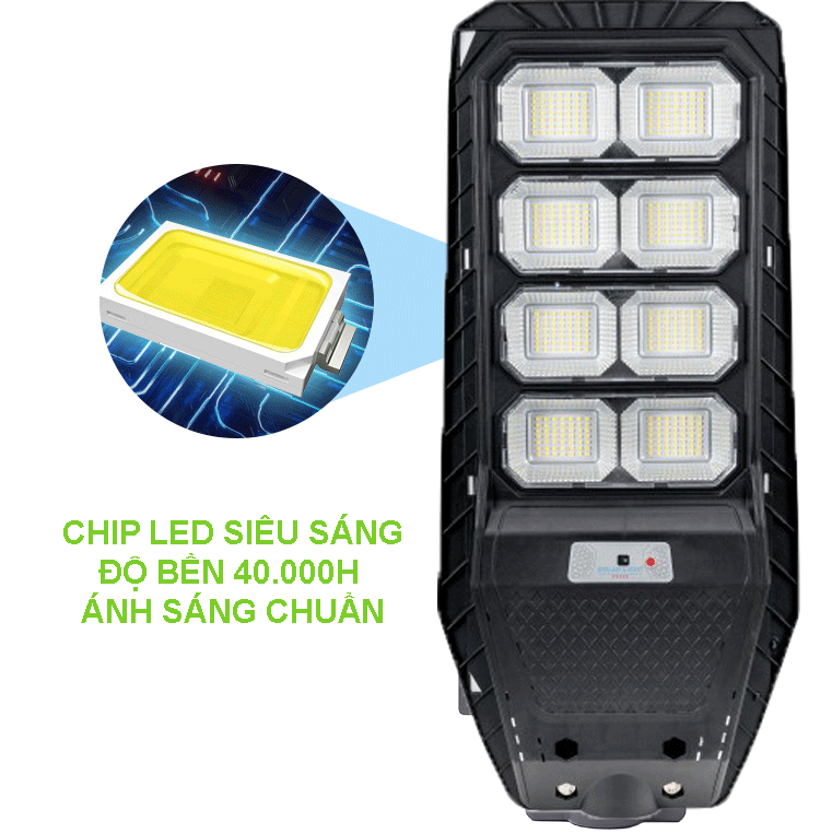 Đèn pha năng lượng mặt trời có chip LED siêu sáng cao cấp