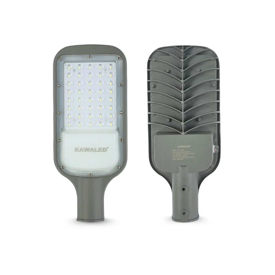 Đèn led đường phố Kawaled SST-30W nhìn từ trước và sau