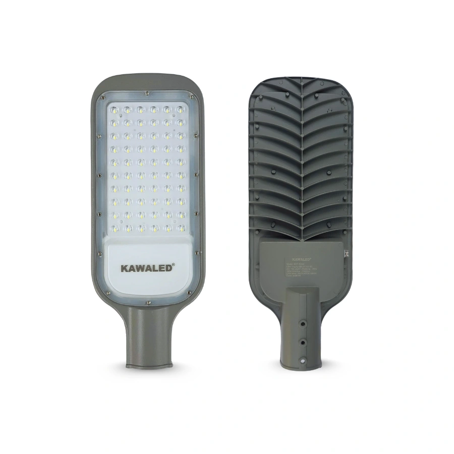 Đèn LED đường phố Kawaled SST-50W nhìn từ trước và sau