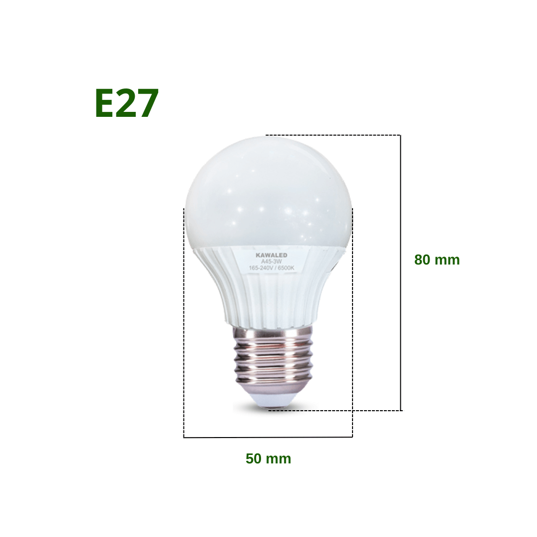 Đèn led bulb 3W – kích thước A45 nhỏ – đui E27