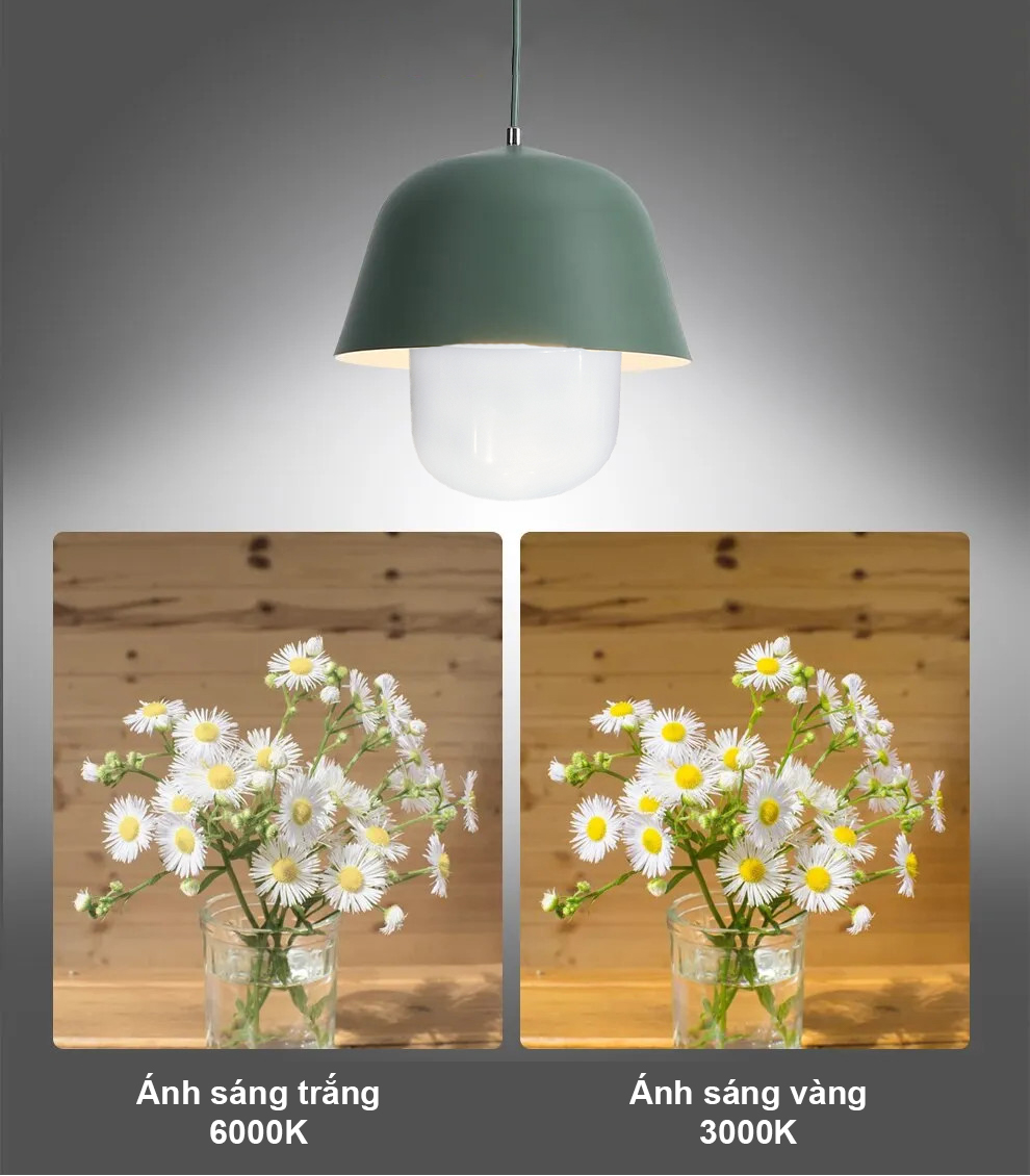 Đèn Led trụ gồm 2 màu ánh sáng trắng - vàng tuỳ chọn