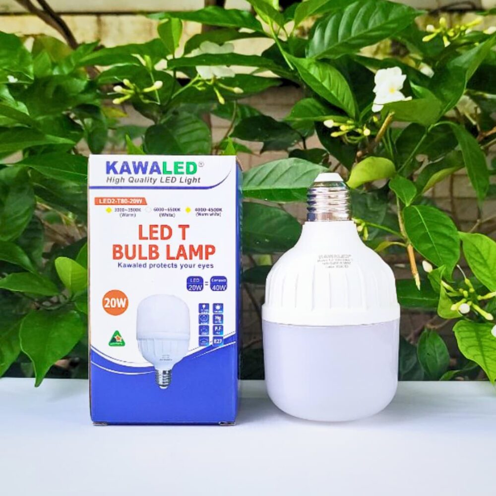Bóng đèn LED bulb trụ Kawaled T80 20W lắp đặt thực tế