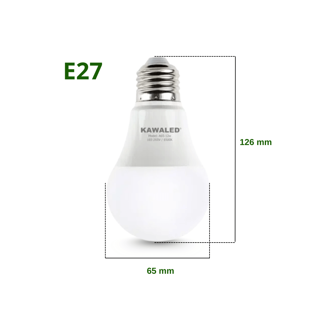 Kích thước bóng đèn LED bulb tròn 12W