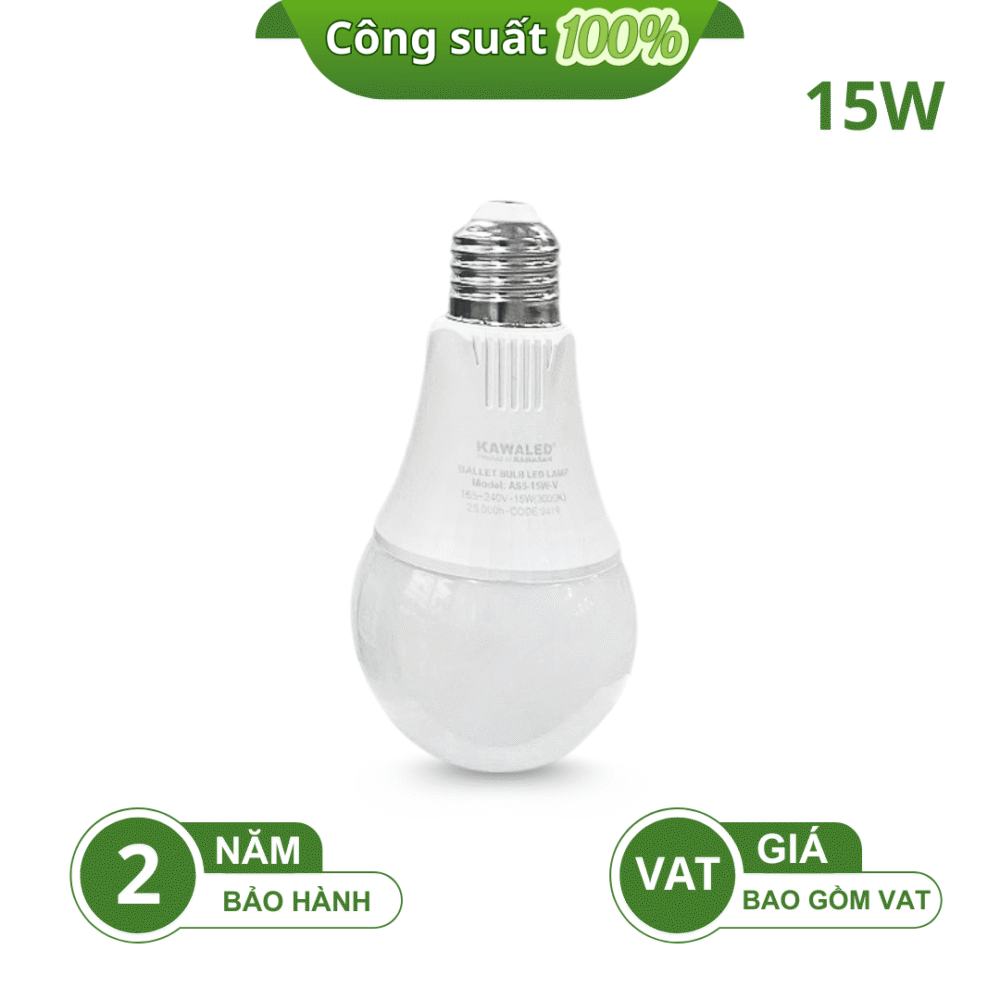 Đèn LED tròn Kawaled 15W thông số