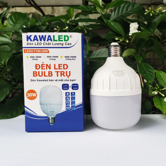 Đèn Led bulb trụ 30w thân nhựa lỗi tản nhiệt nhôm