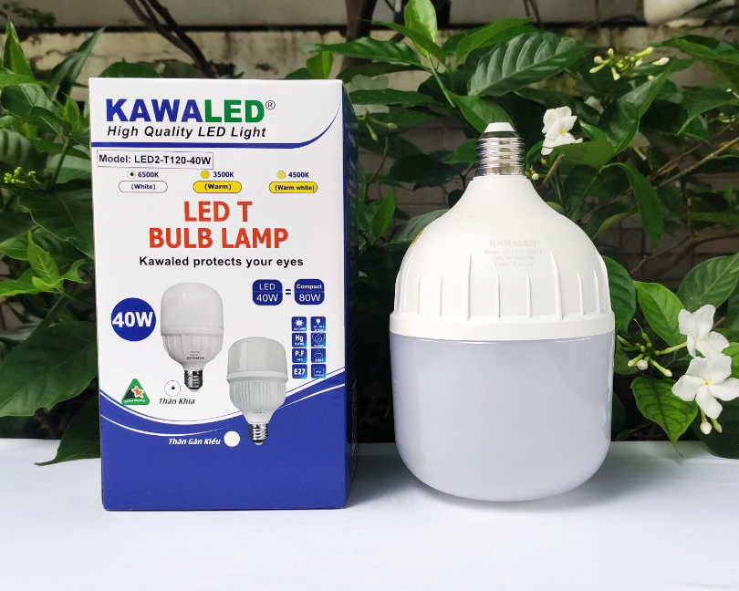 Đèn Led bulb trụ 40w thân nhựa lỗi tản nhiệt nhôm