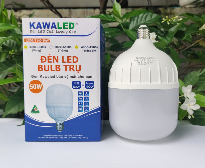 Đèn Led bulb trụ 50w thân nhựa lỗi tản nhiệt nhôm