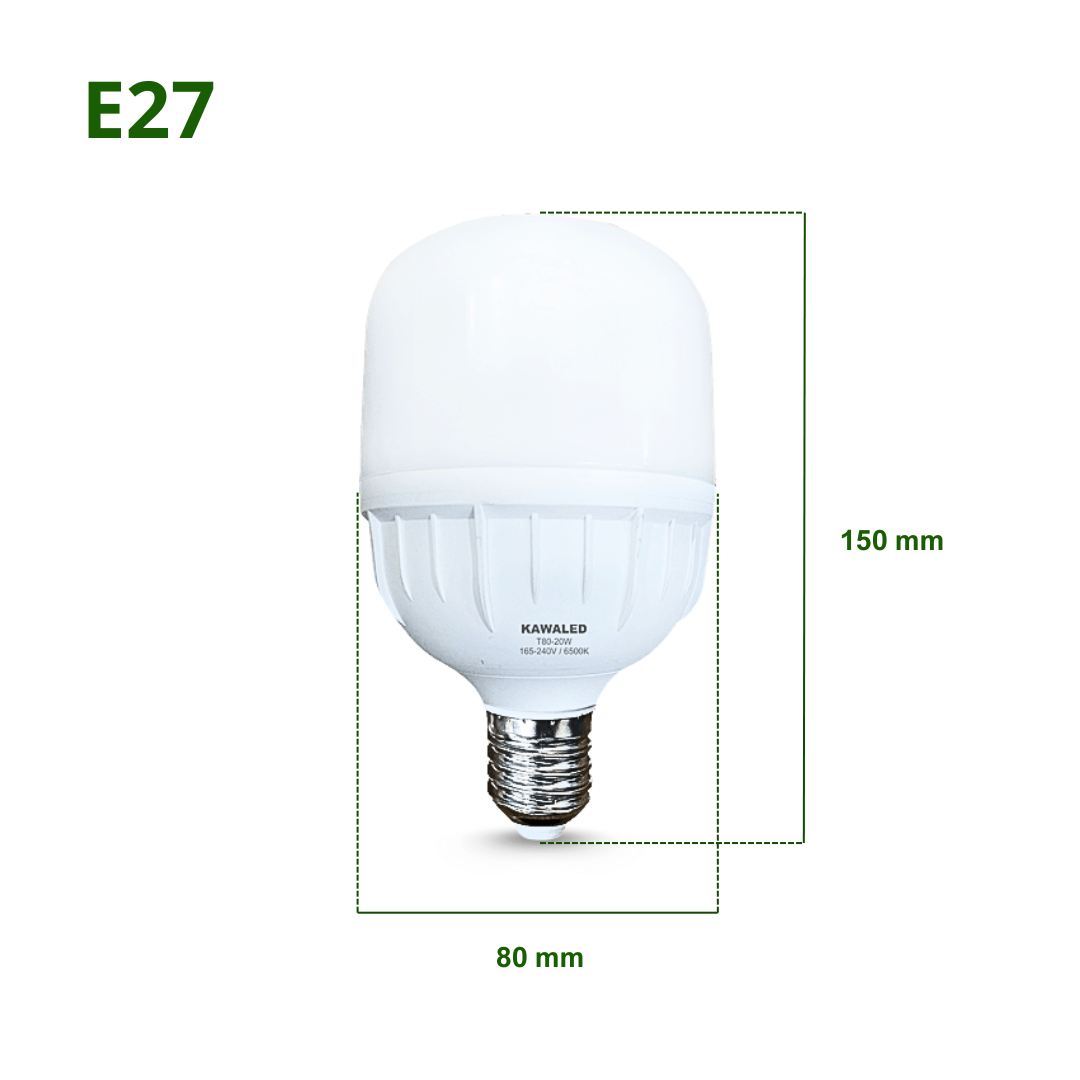 Bóng đèn LED trụ 20W Kawaled – kích thước tiêu chuẩn E27