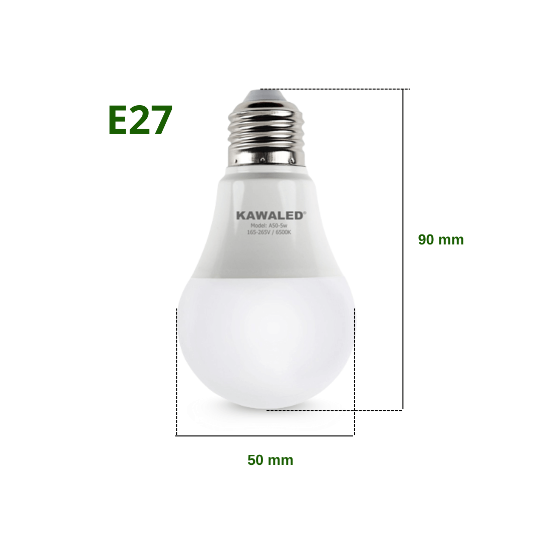 Kích thước bóng đèn LED tròn 5W