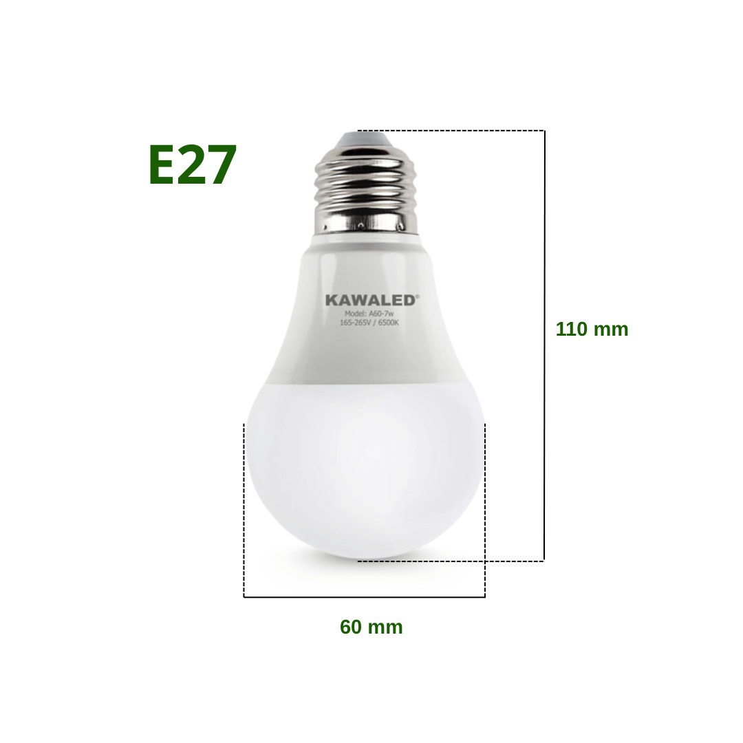Kích thước bóng đèn LED tròn 7W