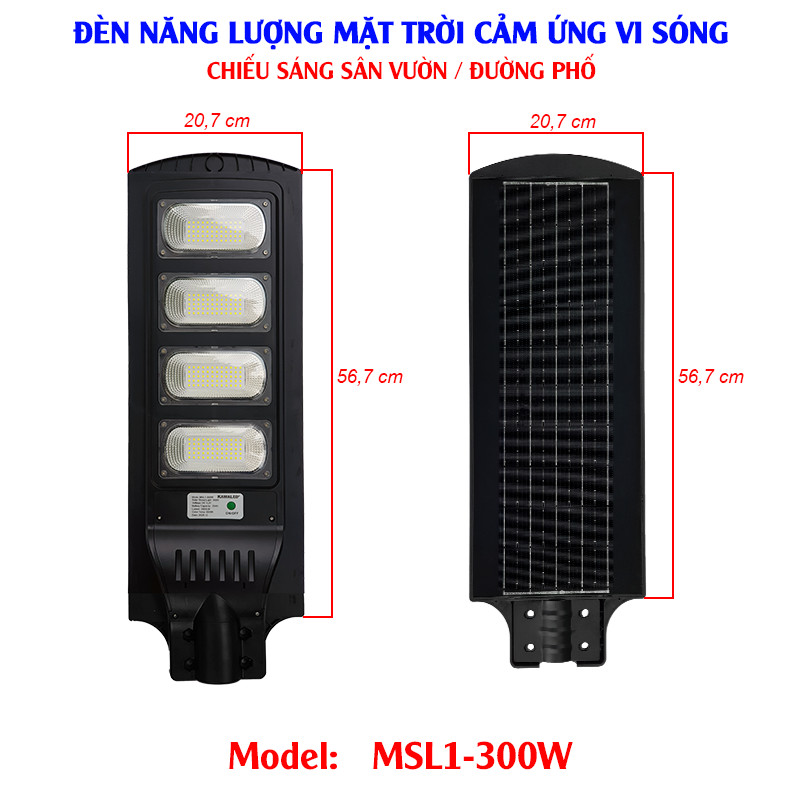 Thông số kỹ thuật đèn năng lượng chiếu sáng ngoài trời MSL1