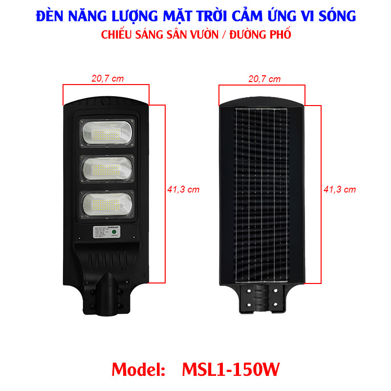 Thông số kỹ thuật đèn năng lượng chiếu sáng ngoài trời MSL1