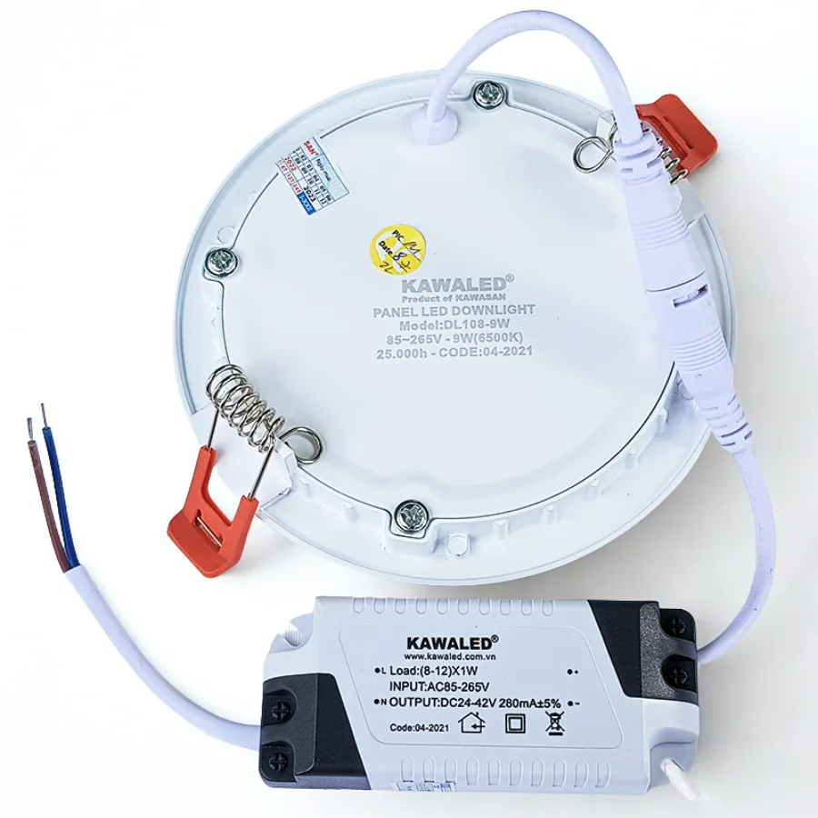 Mặt sau đèn LED DL108 9W panel mỏng