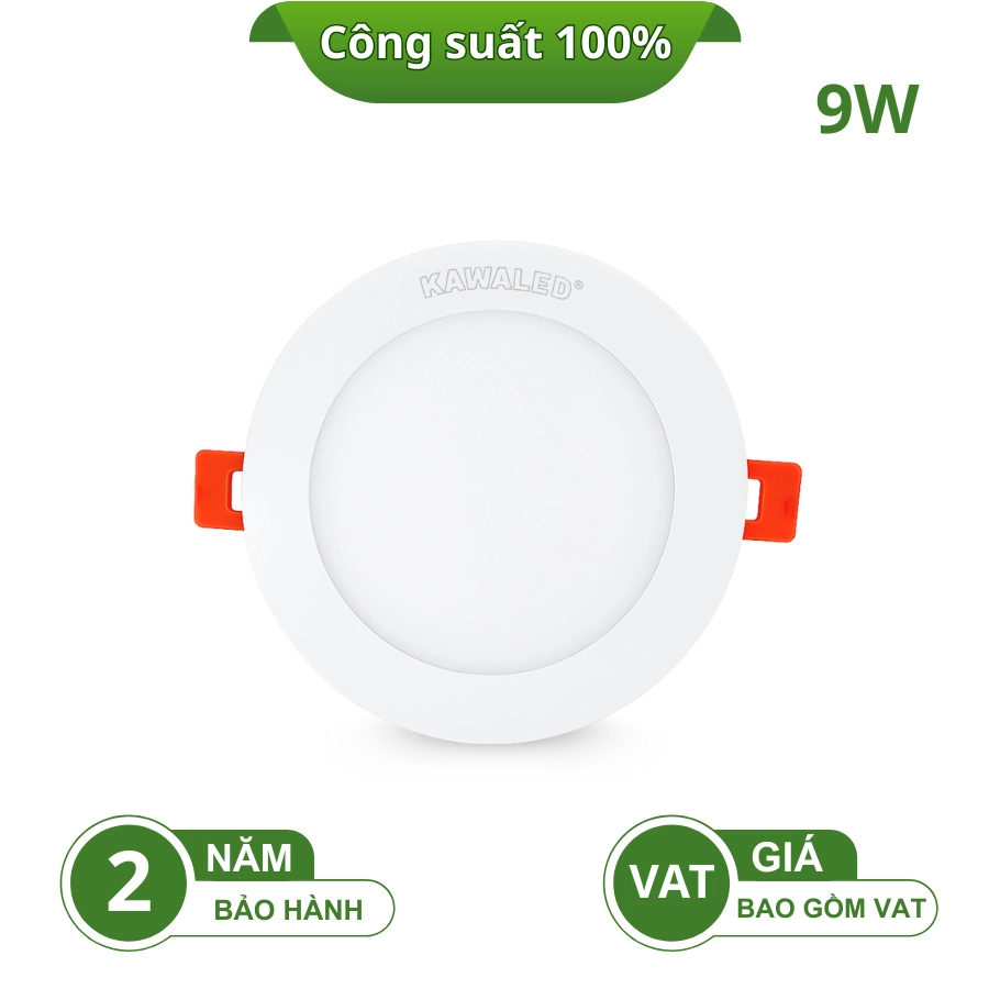 Đèn LED tròn âm trần DL135 9W chính diện