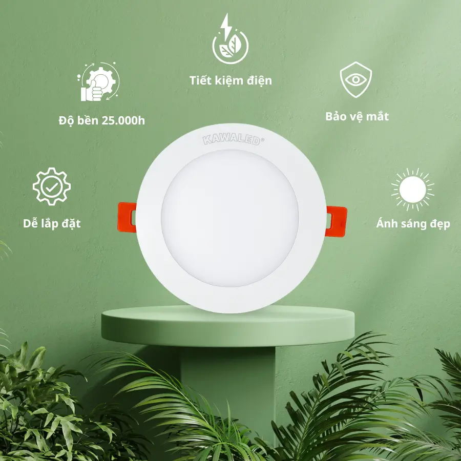 Ưu điểm đèn LED âm trần panel DL Kawaled tiết kiệm điện