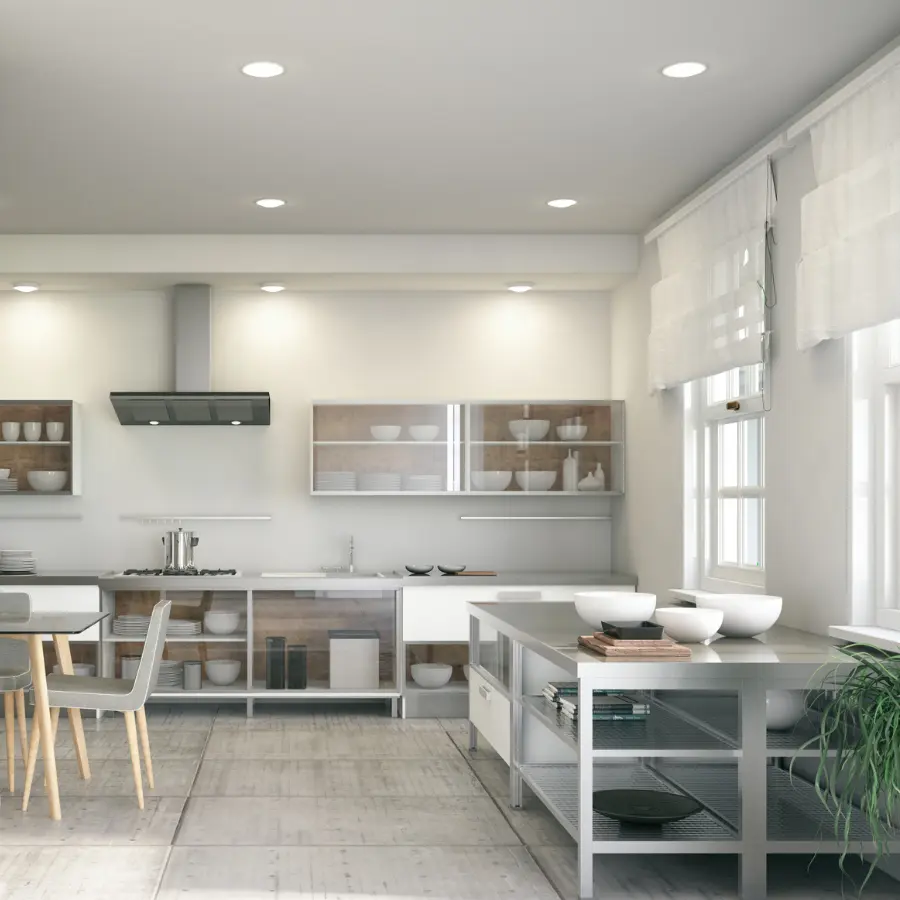Chiếu sáng bếp bằng đèn LED âm trần panel DL