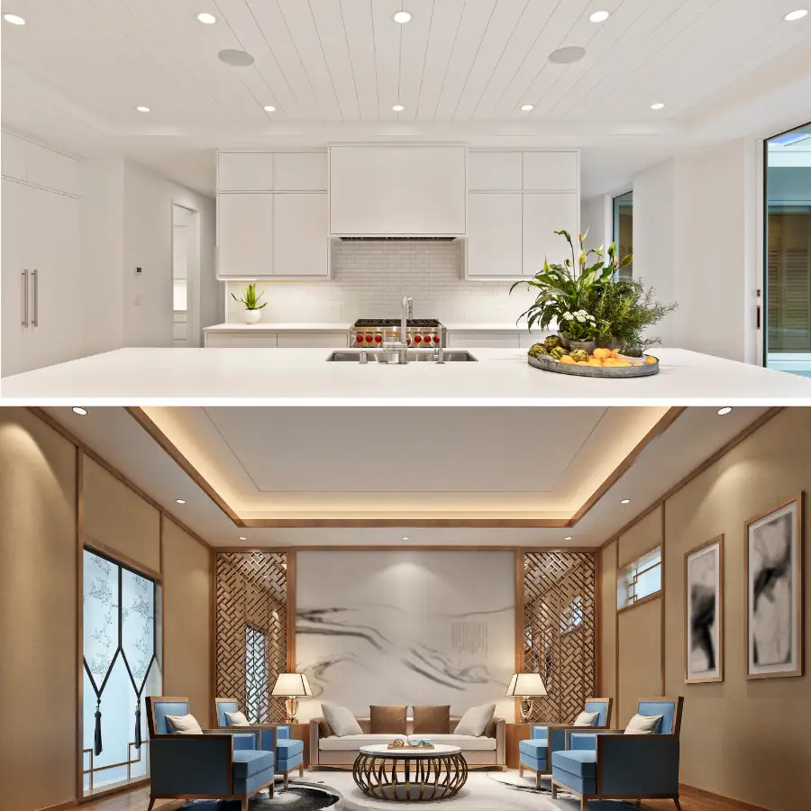 Lắp đèn LED panel DL trên trần thạch cao, trần panel