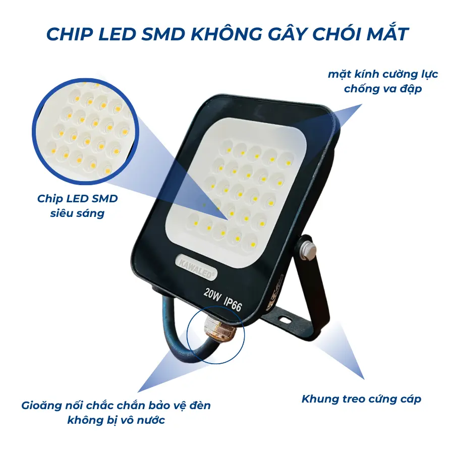 đèn pha led tổ ong LED2-FL20W
