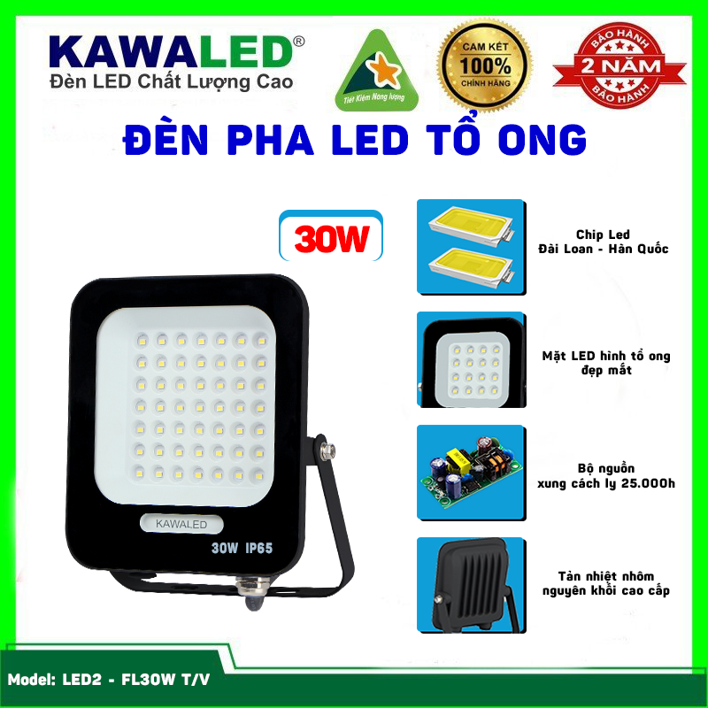 Đèn pha led tổ ong LED-FL30W