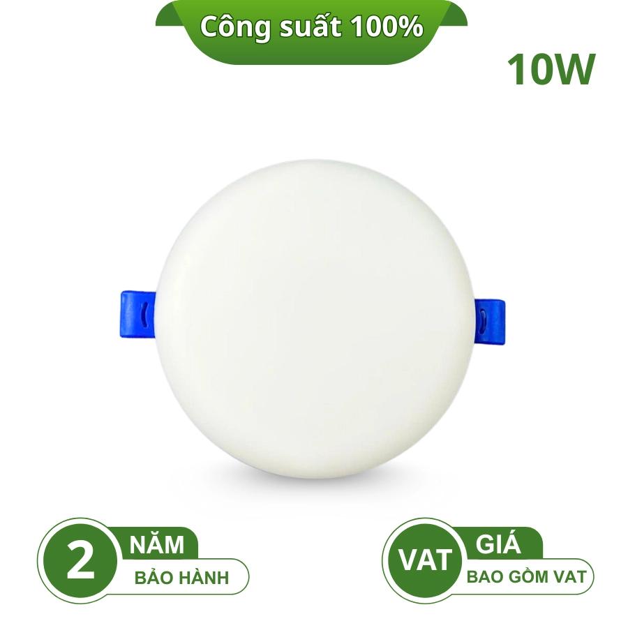 Đèn LED âm trần DLK120-10W ánh sáng 3 màu, công suất thật