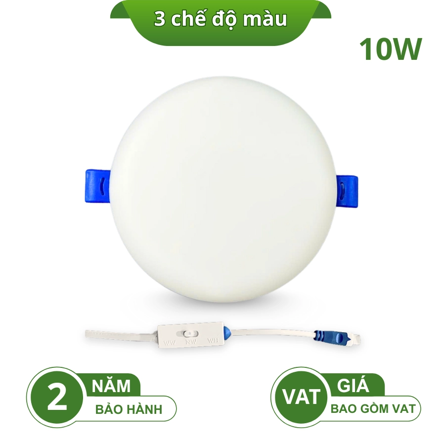 Đèn led âm trần tràn viền 10W DLK120 có dây gạt đổi màu