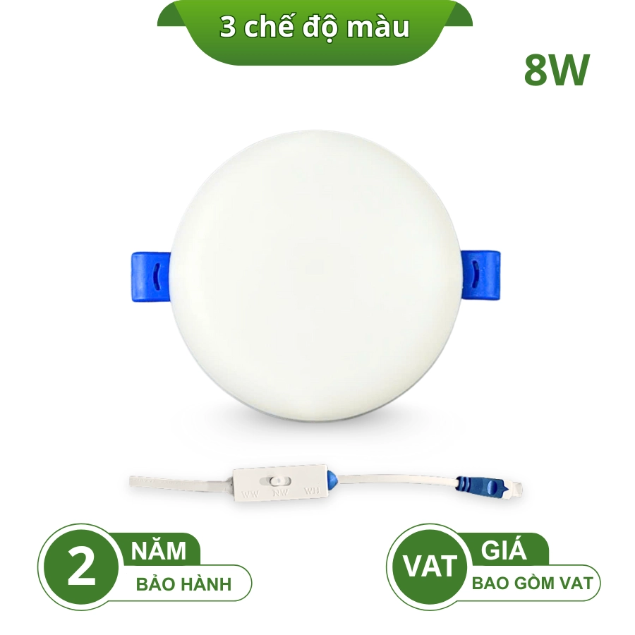 Đèn led âm trần tràn viền 8W DLK100 kèm dây gạt chỉnh màu