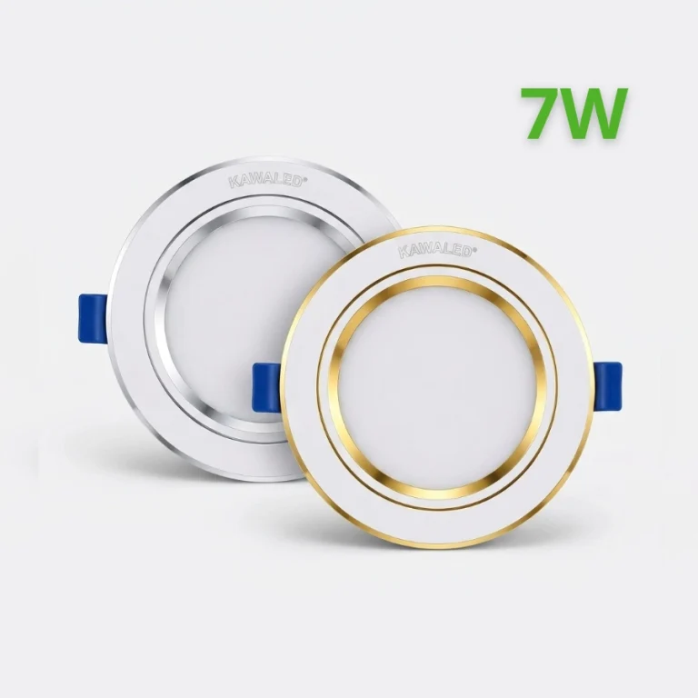 Đèn led âm trần DLA90 viền vàng và viền bạc Kawaled
