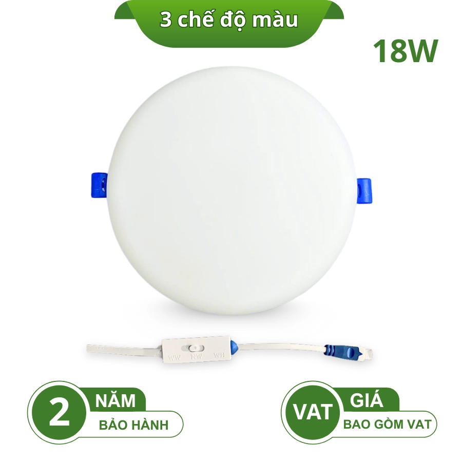 Đèn led âm trần tràn viền 18W DLK170 đổi màu bằng dây gạt