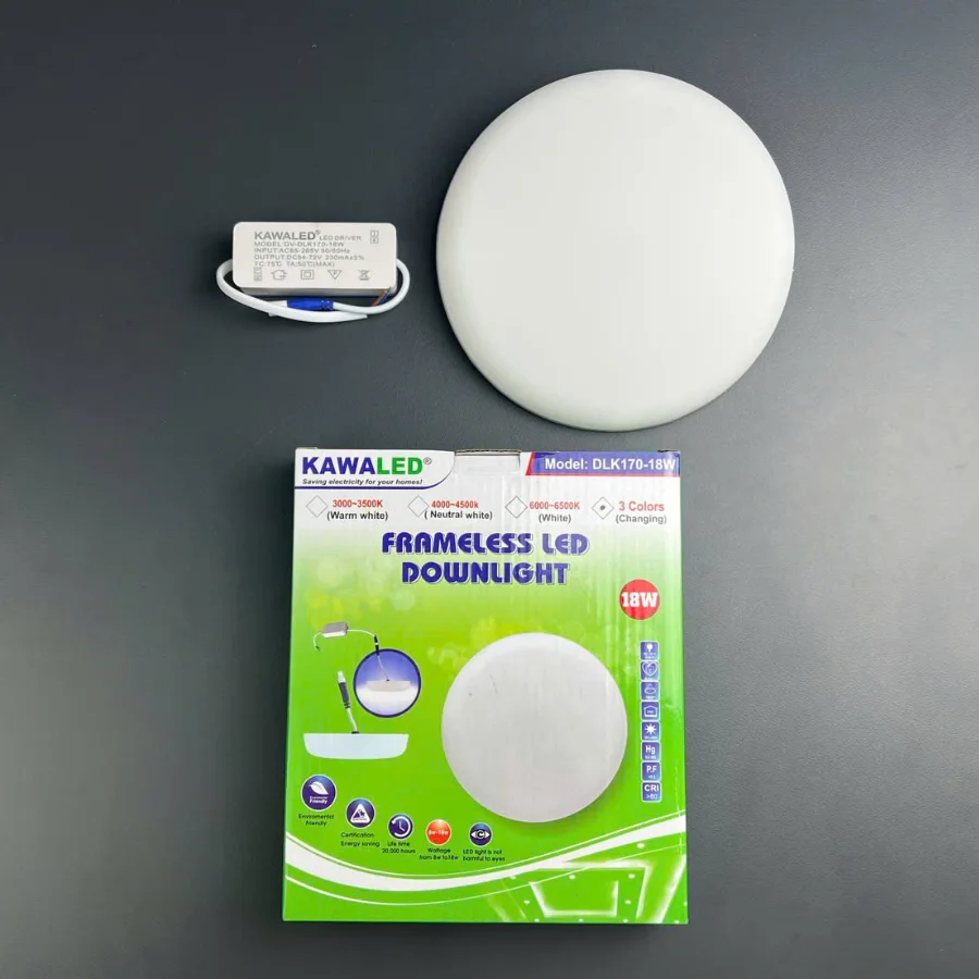 Đèn led âm trần tràn viền DLK170 18W công suất lớn